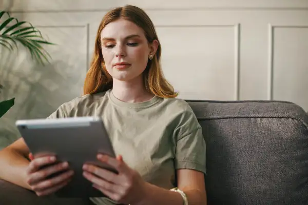 Young woman looking at life insurance