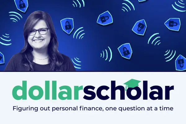 Dollar Scholar banner featuring RFID blocking tech