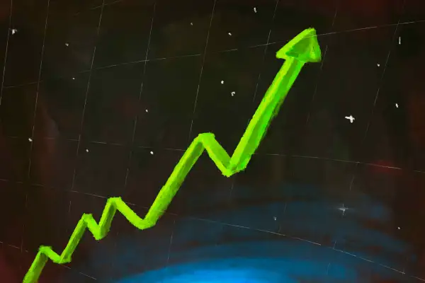 illustration of a stock ticker going high into space