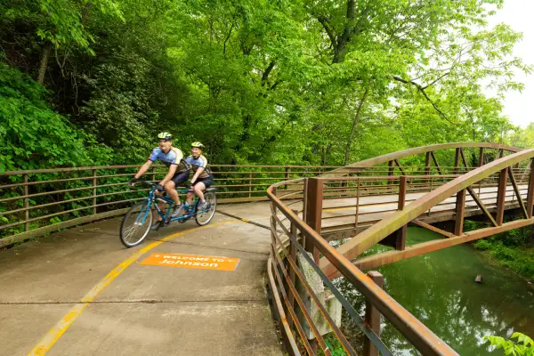 Tandem biking in nature