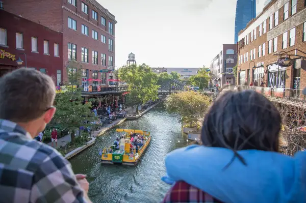 Bricktown Canal at night in Oklahoma City