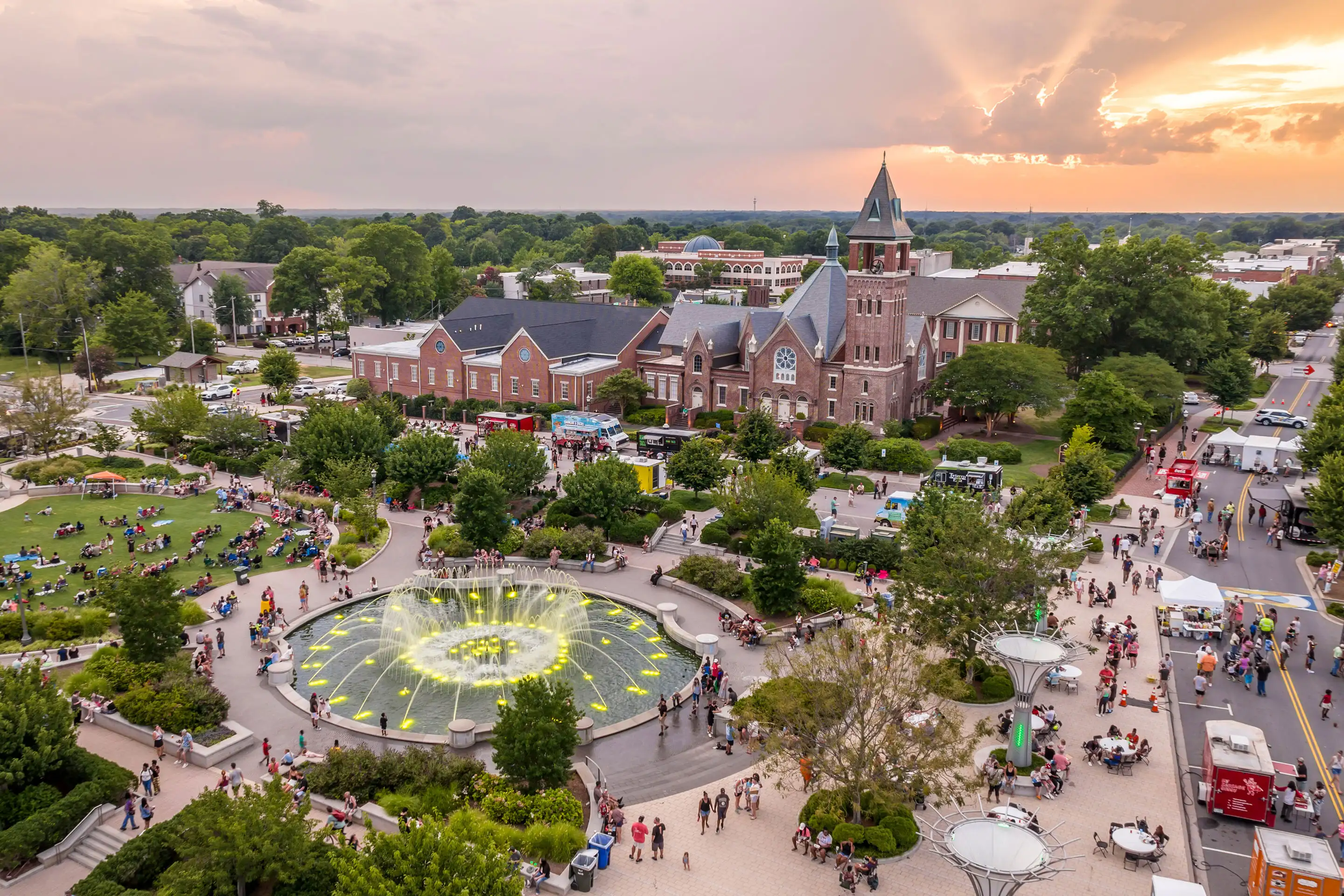 Aerial view of Rock Hill square