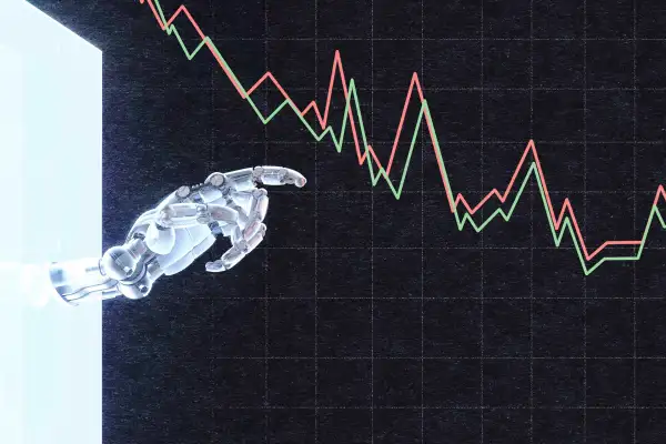 photo illustration of AI picking stocks