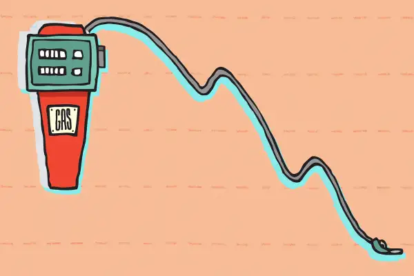 Gas pump creating a downward graph