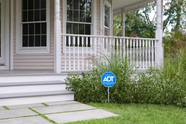 Nice home with an ADT placard in the front lawn