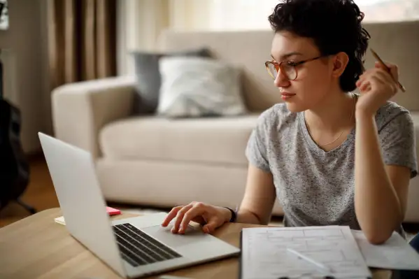 Young woman using a laptop