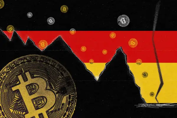 Illustration depicting a bitcoin crash relating to Germany