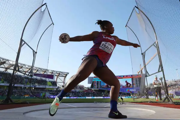 Veronica Fraley of Team United States competes in the Women's Discus Throw