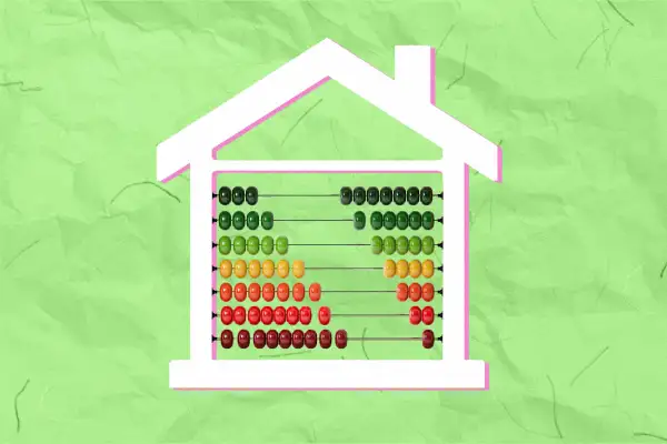 An abacus in the shape of a house