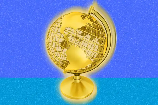 Photo-illustration of a gold globe