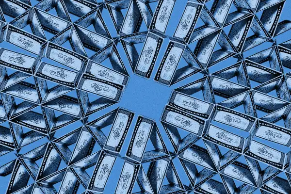 Social Security cards forming a kaleidoscope effect