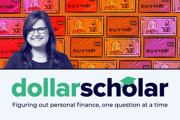 Dollar Scholar banner featuring a fun illustration