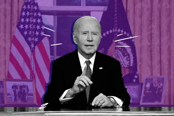 Joe Biden, delivering a speech from The White House